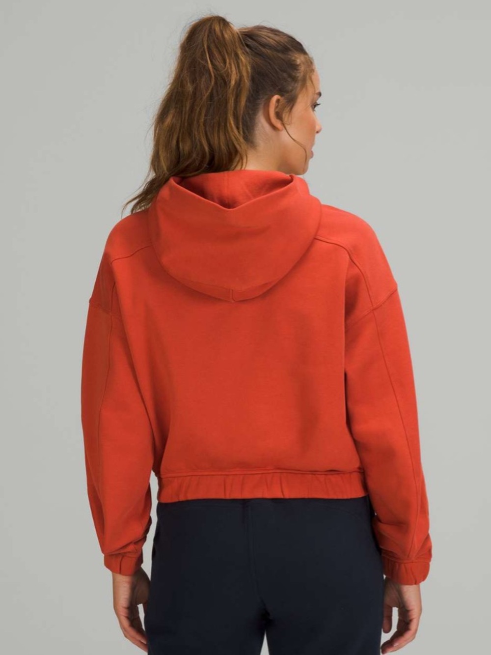 Lululemon Relaxed Cropped Hoodie Canyon Orange French Terry Medium - Picture 2 of 11